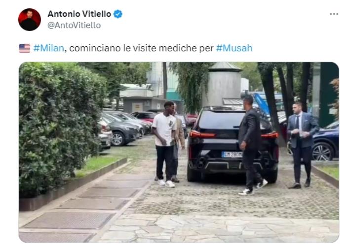 加盟在即！跟队记者：穆萨已经开始在米兰进行体检
